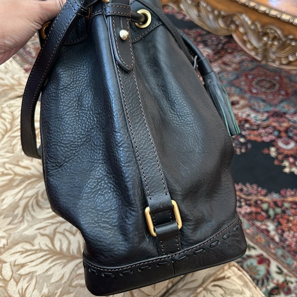 Authentic Dooney & Bourke Leather Drawstring Bag - Picture 14 of 15